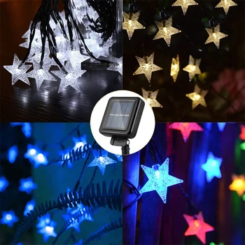 

Solar Power 5M 20LEDS,7M 50LEDS,12M 100LEDS Star Fairy String Light Garlands Garden Christmas ,Wedding Decoration For Outdoor