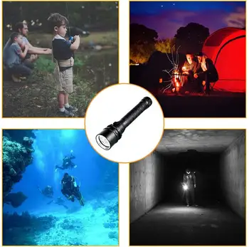 

Topcom Professional IP68 Diving Light Powerful T6 L2 10W LED Diving Flashlight Underwater 80m Diving Lantern Waterproof Light