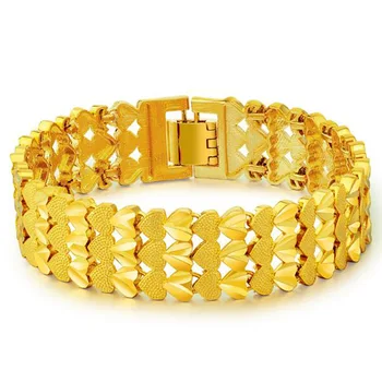 

24K Gold Filled Not Fade Forever Bracelets Fine Jewelry Bijoux Femme Pulseira Feminina Bizuteria Wedding Gemstone Bracelets Girl