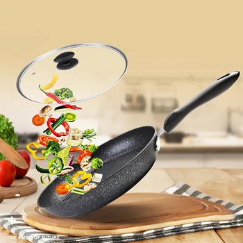 

28/30cm Frying Pan Use for Gas & Induction Nonstick Coating 6 Layers Bottom No Oil-smoke Breakfast Grill Pan Cooking Pot