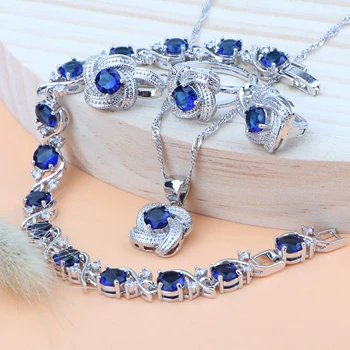 

White Zircon Jewelry Sets Wedding For Women Costume Jewelry Bracelet Ring Stone Earrings and Bridal Necklace Set Jewellery