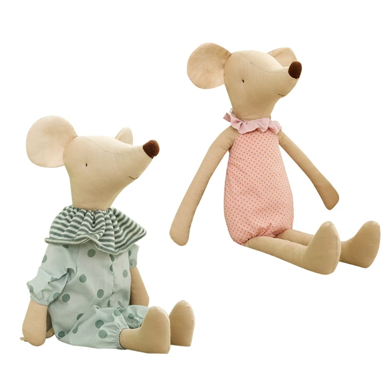 35cm/14inch Stuffed Animal Toy Linen Doll Mouse Realistic Mouse Comfort Doll Stuffed Toy Home Decor Simulation Toy Kid3+