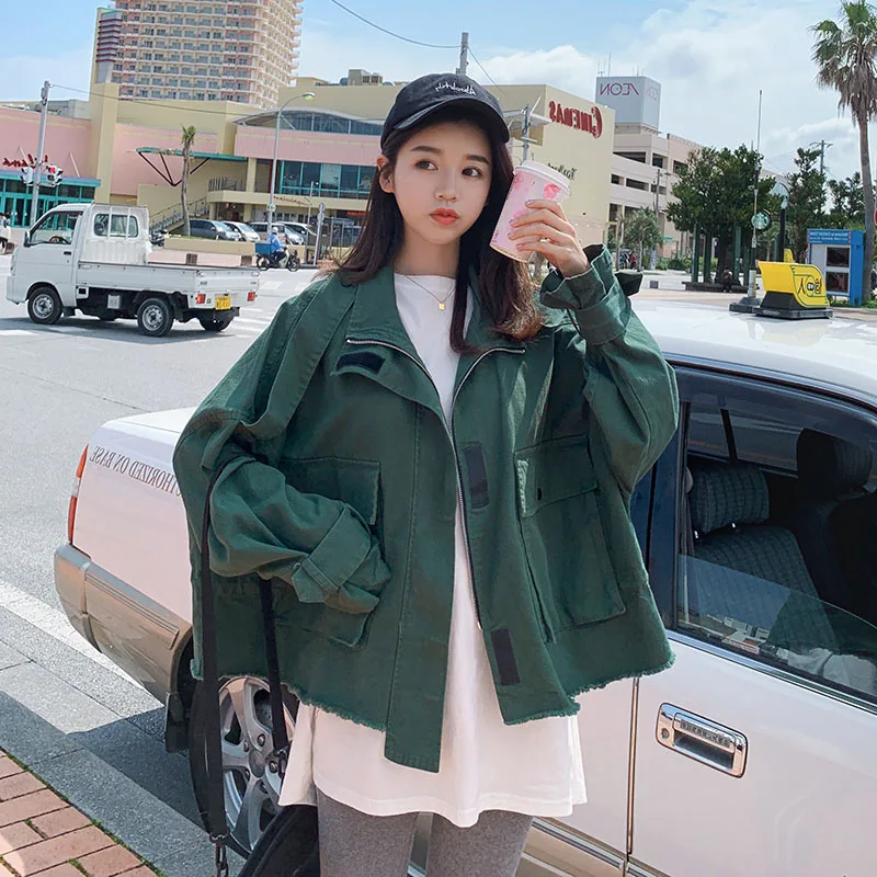 

Jacket Women's Korean-style Loose-Fit 2019 Autumn New Style Tops Baseball Uniform Cloak Workwear WOMEN'S Short Jacket Fashion