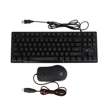 

ZIYOU LANG K16 Wired 87-Key Gaming Gaming Robotic Keyboard and V6 Wired RGB LED Backlit USB Ergonomic Gaming Mouse Combination