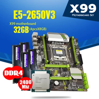 

atermiter X99 D4 motherboard set with Xeon E5 2650 V3 LGA2011-3 CPU 4pcs X 8GB = 32GB 2400MHz DDR4 memory