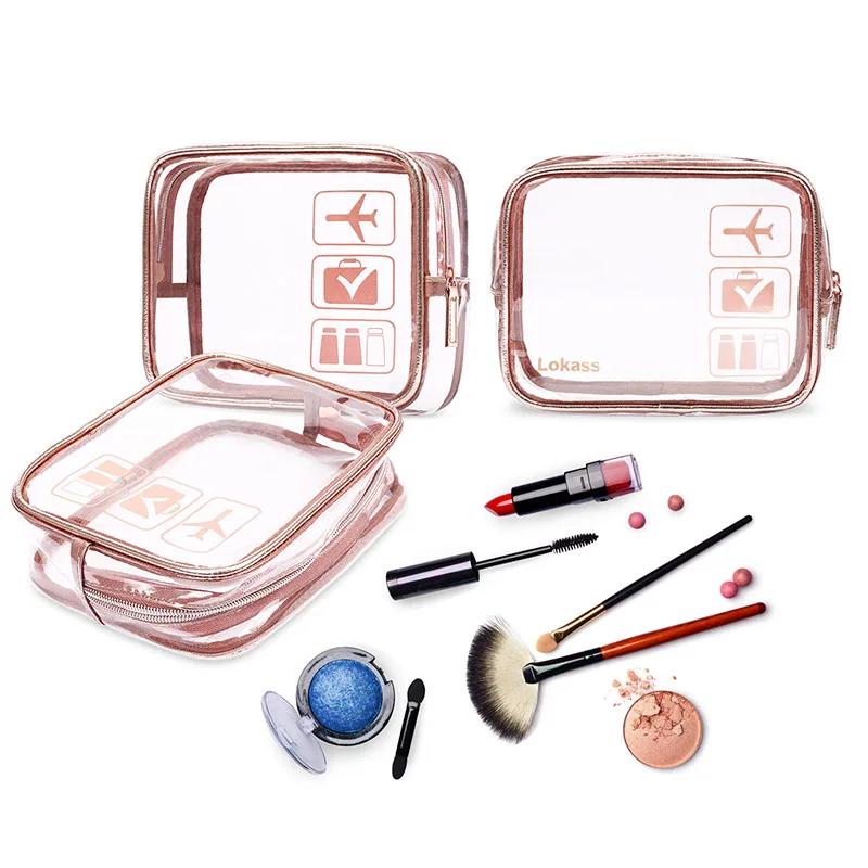 

3PCS/Set Transparent PVC Bags Waterproof Cosmetic Bag See Through Toiletry Storage Organizer Beauty Case Make Up Pouch Wash Bags