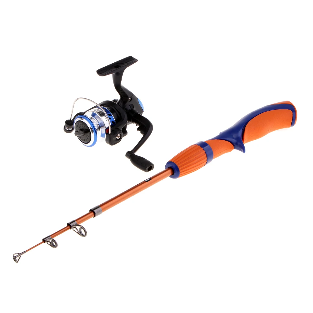 1.2m Ultra-Light Ice Fishing Rod and Reel Combo Super Hard Carbon Fiber Spinning Pole for Erch Fishing Lake Saltwater Freshwater