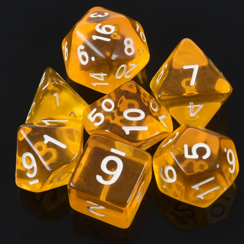 14-кости Двусторонняя D4 D6 D8 D10 D12 D20 MTG магия сбор D прозрачный синий и желтый