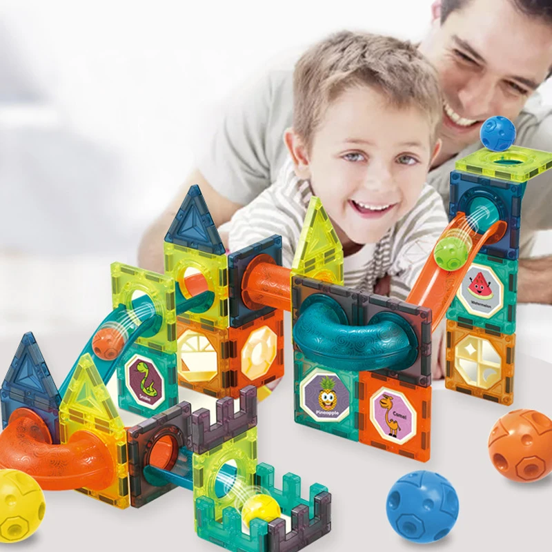 Magnetic Building Blocks Magnet Maze Ball Track Blocks Magnetic Designer Construction Set Educational Toys For Children Gift magnetic building blocks magnetic assembly toy