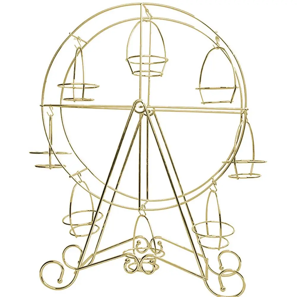 Hot !! Metal Cupcake Ferris Wheel Stand Wedding Birthday Cake Stand Holder Display Rack for Party