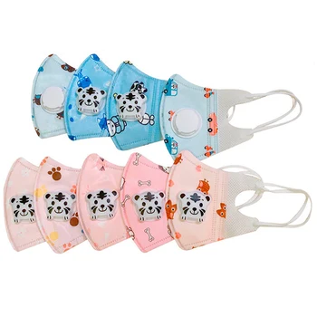 

5 layers Cute Print Kids Mask 10pcs Disposable Thin Face Mask Anti Dust face Mask With Breathable ValveMasks for kids 4-10years