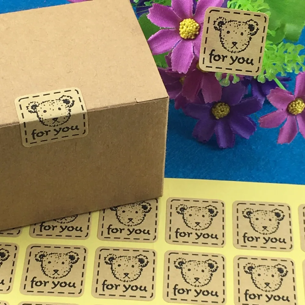 

2.5*2.5cm Paper Square Stickers Labels Love wedding For you Gift Packing Labels self-adhesive Sealing Labels For Gift/Bag/Box