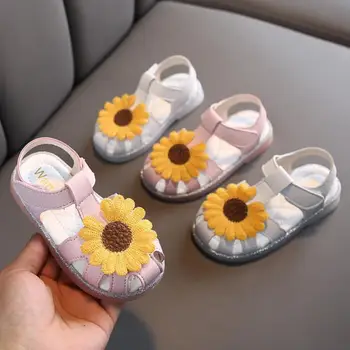 

2020 Children's Sandals For Girls Summer Kids Baby Fashion Open Toe Shoes Flowers Princess Shoes Girls Soft Casual Sandals