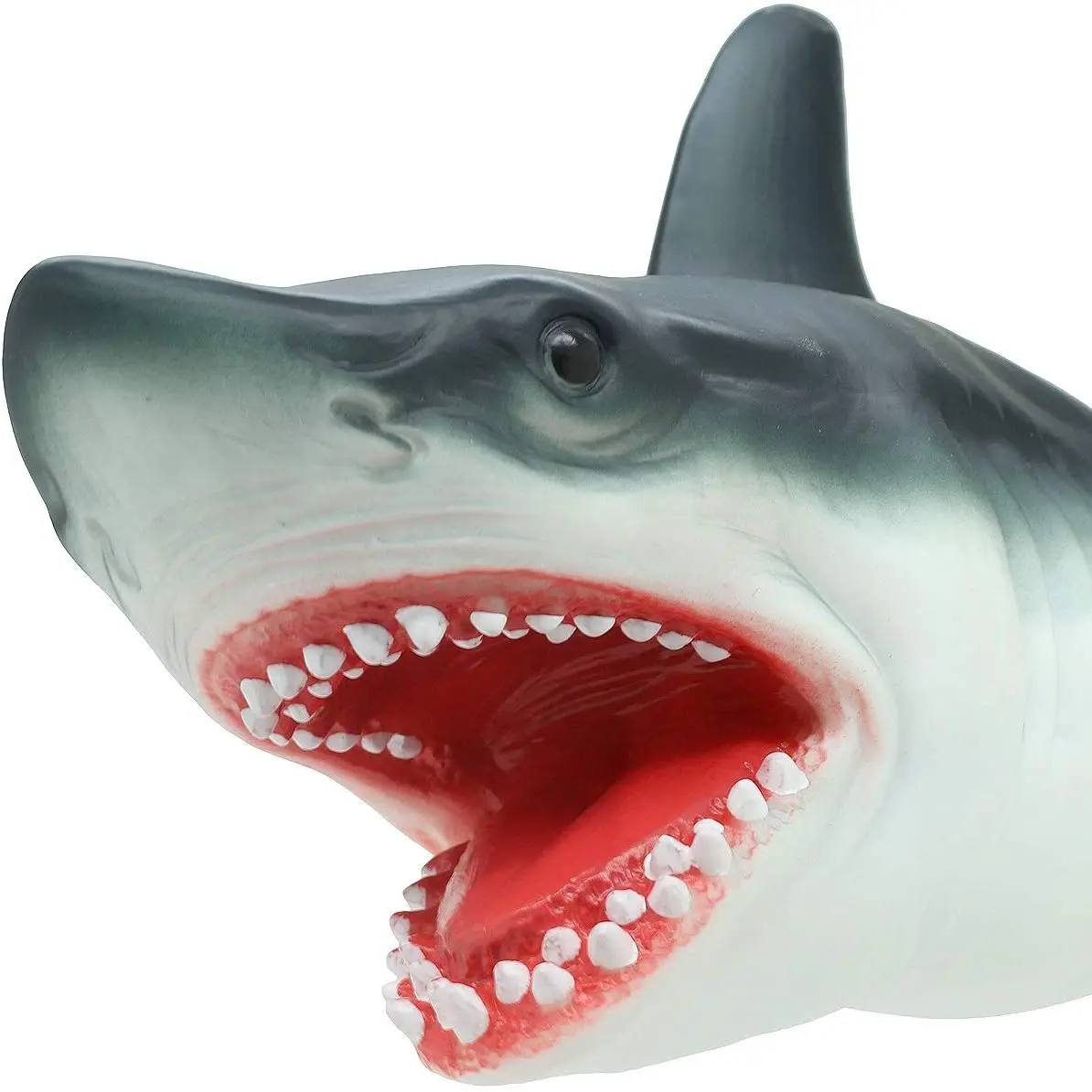 Realistic Shark Dinosaur Hand Puppet Soft Plastic Mouth Deformation Childr X3R8 