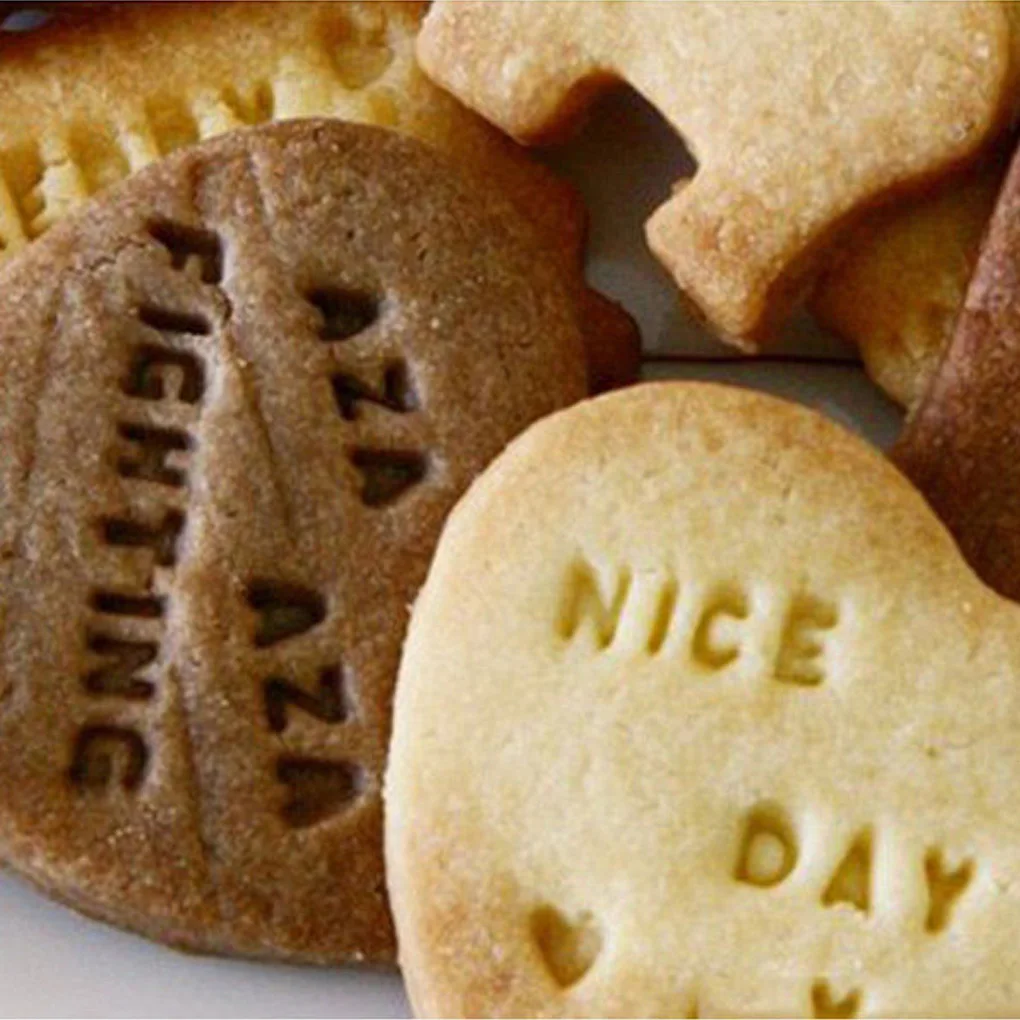 Biscotti di Cottura di Stampa Forma di Alfabeto Biscotti Cutter Word Press Timbro Teglia di Cottura Della Torta di Curling Goffratura Della Muffa Del Biscotto Strumenti FAI DA TE