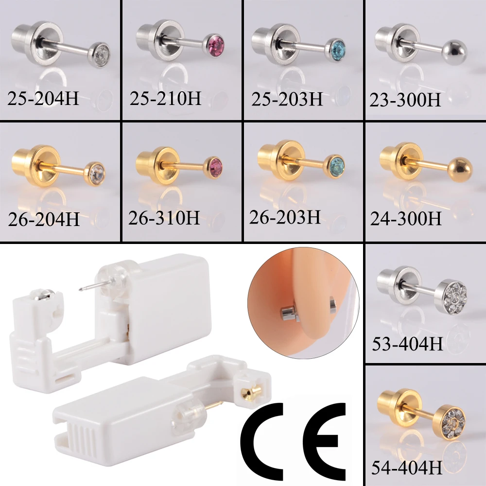 1PC Sicherheit Ohr Piercing Einheit Sterilisierte Lünette Kristall Ohrring Kugel Schnalle Studs Keine Scharfe Körper Piercing Schmuck Geeignet baby – Detail 2