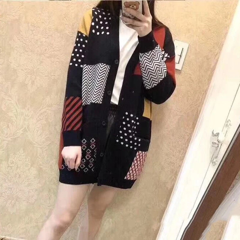 Женский однобортный Кардиган вязаный кардиган с v образным вырезом весна 2019| |