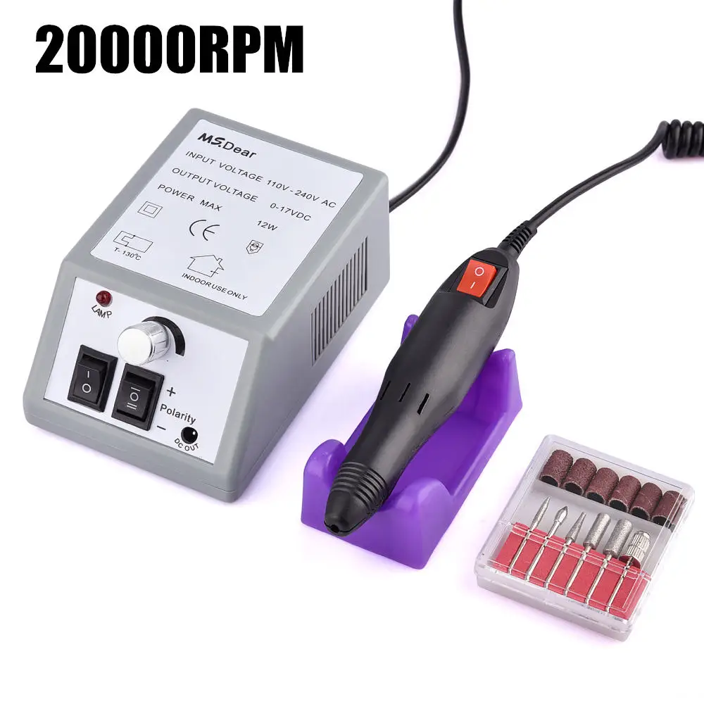 20000RPM 35000 об/мин, 20000 ОБ/мин, профессиональная дрель для ногтей, машинка для маникюра, электрическая пилка для полировки ногтей, аппарат для дизайна ногтей, устройство с сверлами - Цвет: 20000RPM