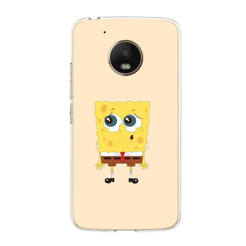 Чехол для телефона с изображением Губки Боба Moto G7 Motorola G5 G6 G5s E5 Z3 Play Plus Прозрачный