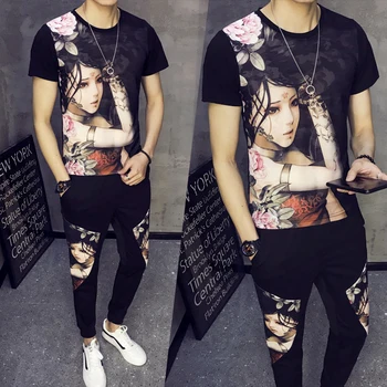 

2020 Spring Autumn Tracksuit Men Sets Fashion Printed T Shirts + Pant Ropa Hombre Sport Mens Track Suit Set Long Sleeve Suit