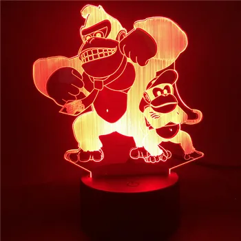 

Game Donkey Kong Figure Game 3d Night Light Lamp for Children Visual LED Table Lamp for 7 Colors Smart Phone Control Lamp
