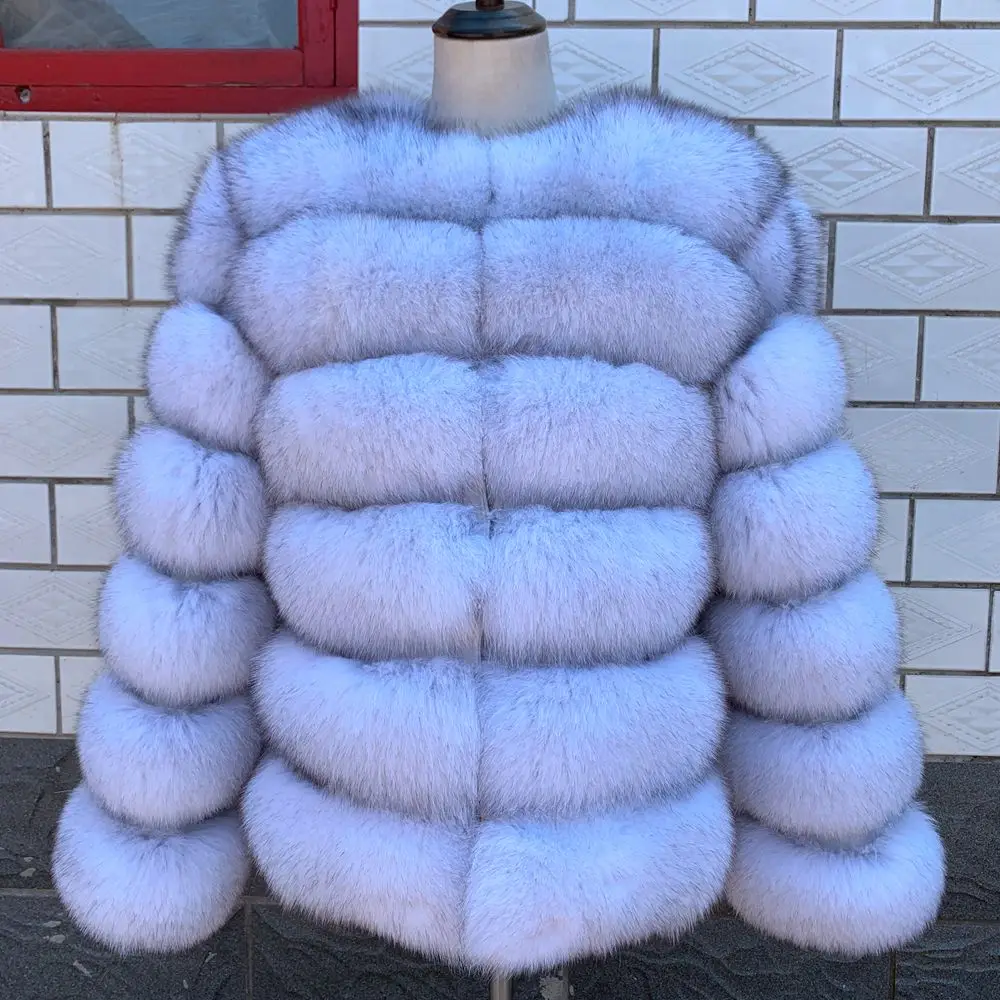 

NEW 100% true fur coat Women's warm and stylish natural fox fur jacket vest long sleeve leather coat Natural fur coats