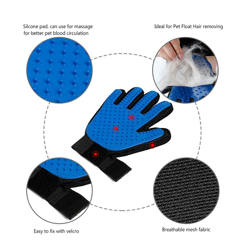 guante para gato dog Grooming Glove pet products mascotas cat Deshedding Hair Remove Cleaning Puppy Massage dla psa gatos perros
