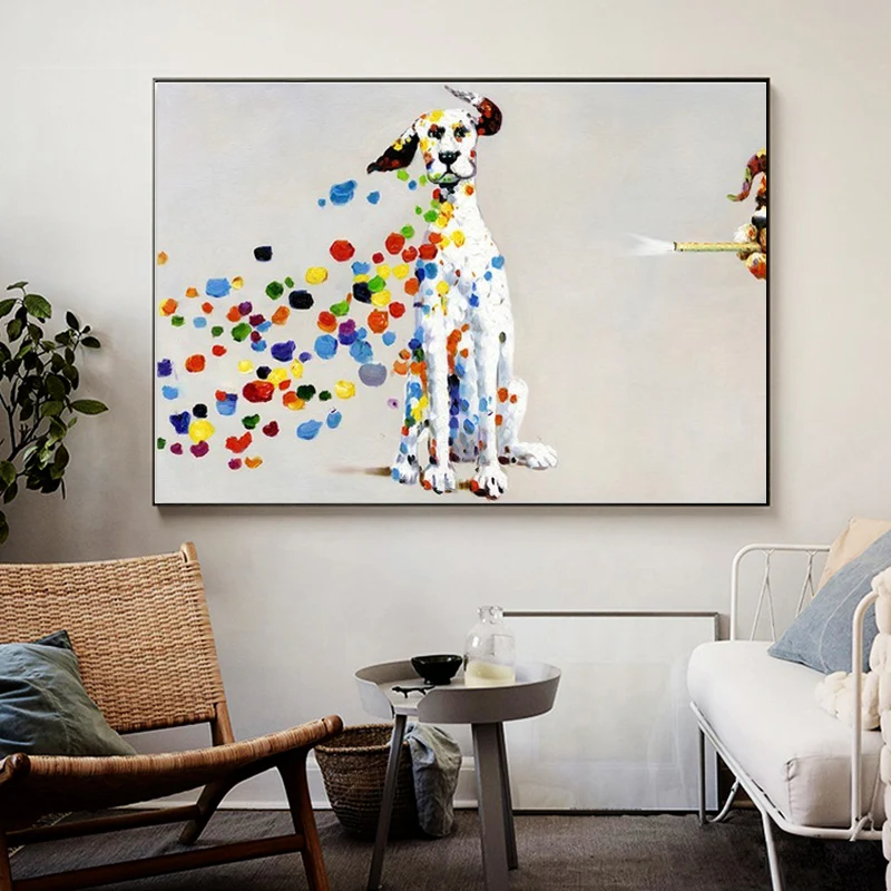 

Abstract Colorful Dog Canvas Paintings on The Wall Art Pictures Animals Posters and Print for Living Room Decor home decor