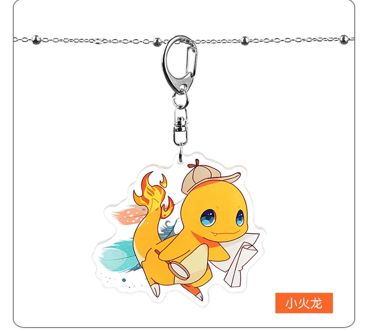 Брелок с покемоном Сквиртл Пикачу Psyduck Charmander Bulbasaur милый забавный мультфильм аниме Акриловые Брелки Подвеска на Рюкзак kawaii