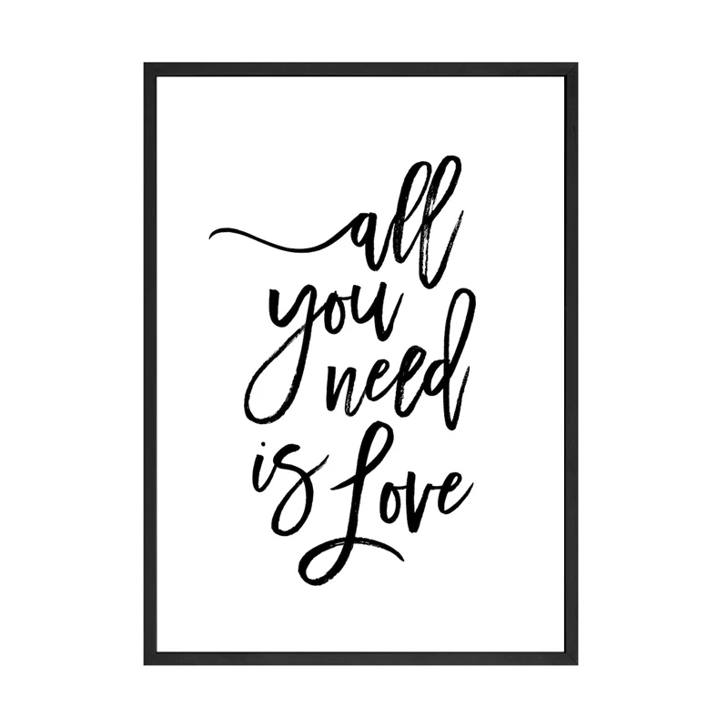 Scandinavian-Peony-Flower-Canvas-Wall-Art-Posters-and-Prints-Quote-Poster-All-you-need-is-Love (4)