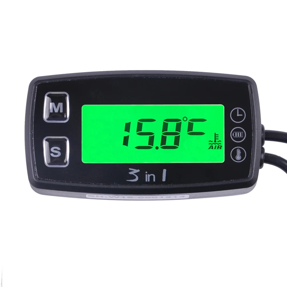 Thermometer Voltmeter 3 in 1 TEMP METER Clock Temperature Sensor