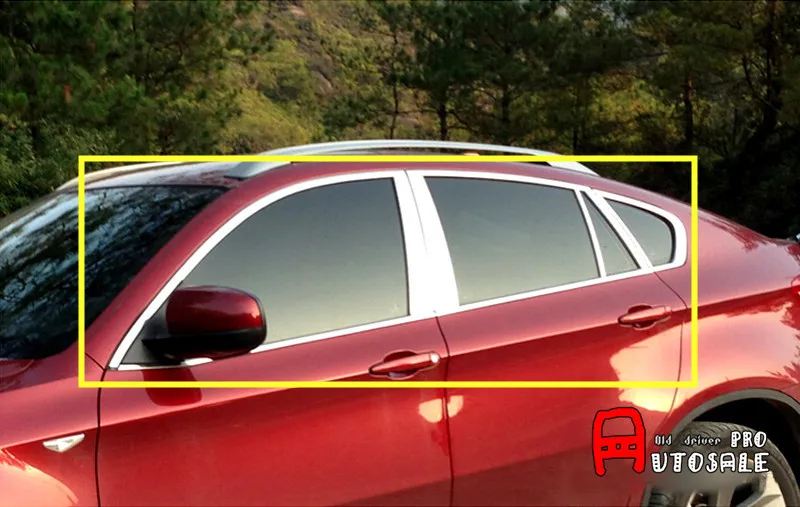 Stainless Steel For BMW X5 E70 2009 - 2013 Exterior Window Sill Lid Trim + Centra Pillar Trims Accessaories 20pcs | Автомобили и