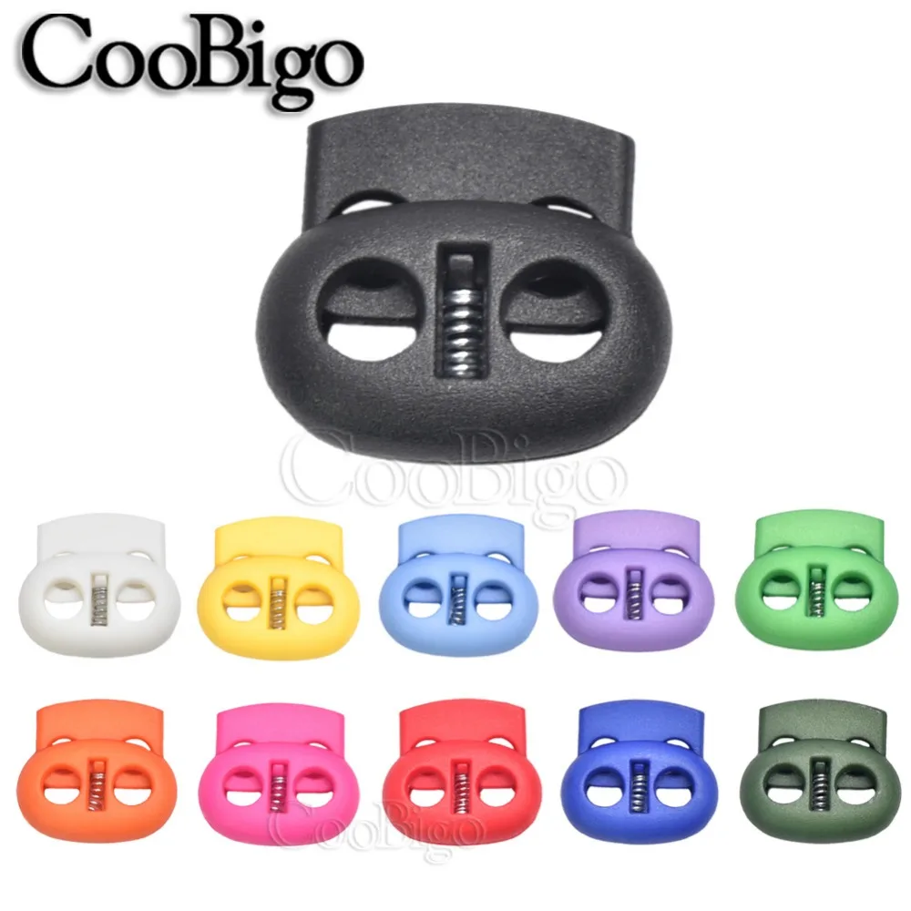 Description Picture 3 of item20pcs Plastic Stopper Cord Lock Bean Toggle Clip Apparel Shoelace Sportswear Rope Lanyard Accessories Mixed Colorful 5mm Hole