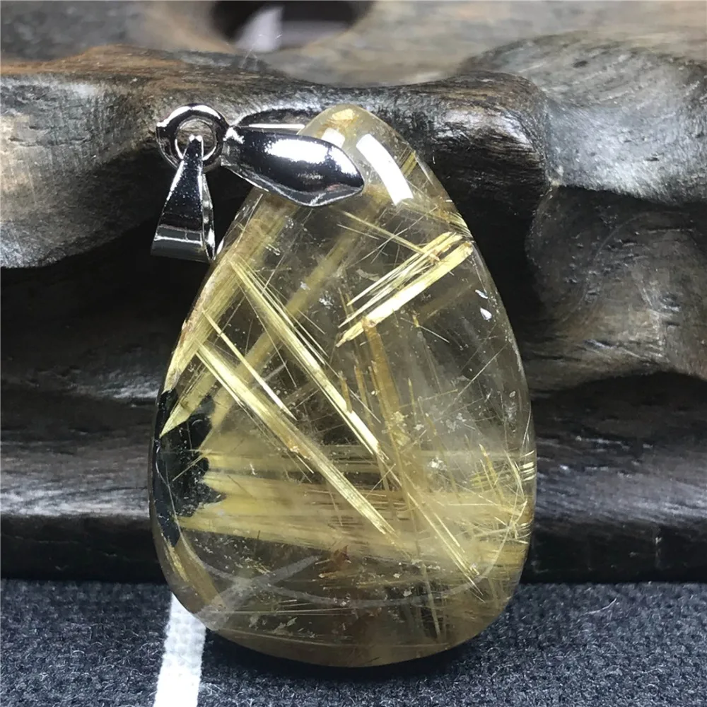 Gold Rutilated Titanium Pendant (51)