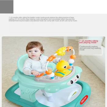 

Baby walker Anti ollover 8 to 12 months Have music Wheel mute Automatic induction Adjustable Increase the dinner plate