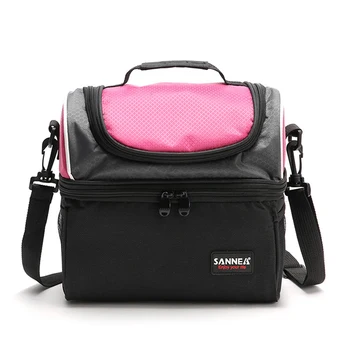 

Picnic Two Layers Food Storage Hand Held Thermal Insulation Lunch Box Bag Travel Outdoor Work School Oxford Cloth Adjustable