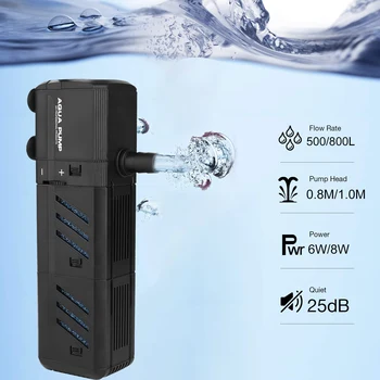 

800L/H Submersible Fish Tank Aquarium Internal Filter Pump Water Pump Pet Aquarium Fish Tank UK Plug Aquarium accessories