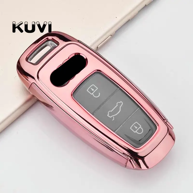 Высокое качество PC+ TPU чехол для ключей, защитный чехол для ключей, держатель для Audi A6 C8 A7 A8 чехол для ключей