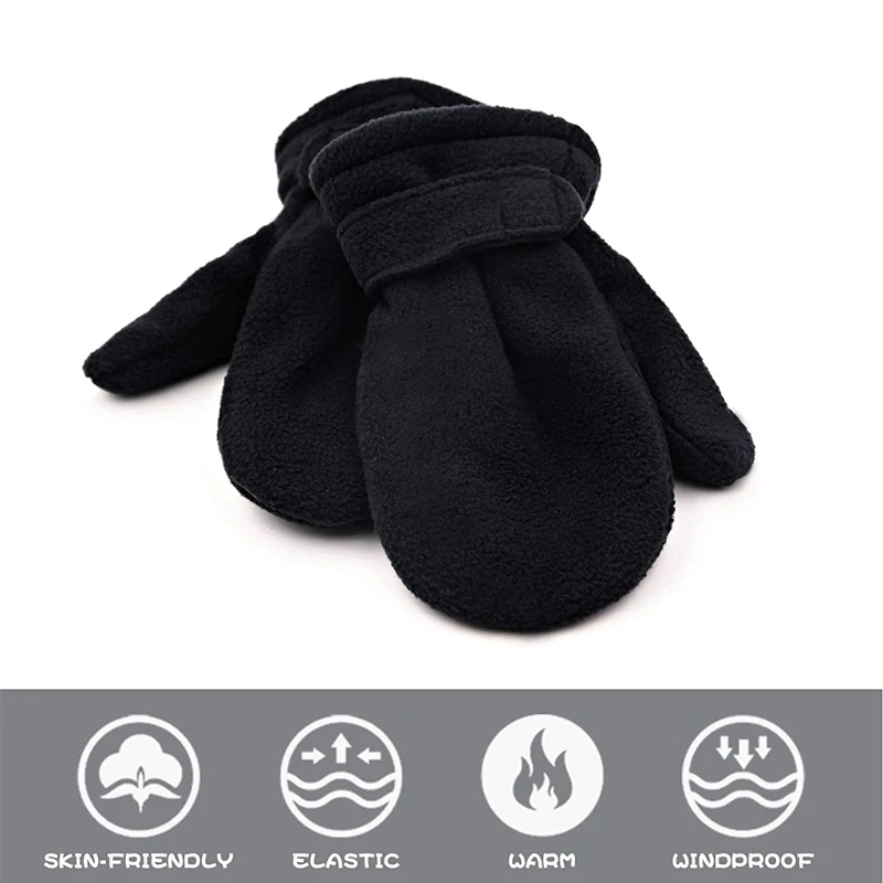 Winter Warm Thicken Baby Gloves toddler infant winter mittens lined with fleece easy-on baby boys girls outdoor mittens
