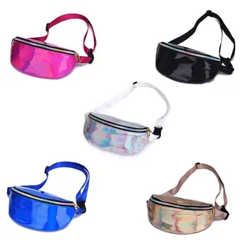 

Fashion Women Holographic Waist Fanny Pack Lady Casual Belt Leather Shoulder Bag Phone Pouch Travel Hip Bum Purse Chest Bag