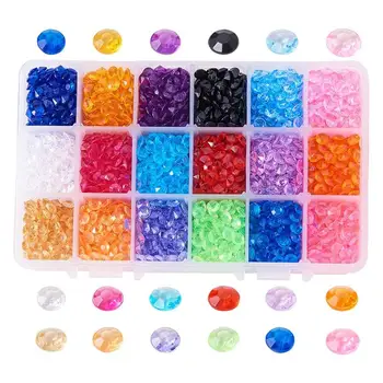 

1 Box Acrylic Rhinestone Pointed Back Cabochons Faceted 4140~4500pcs/box