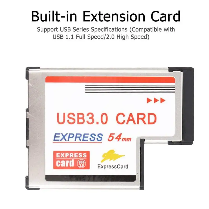 2 порта USB 3,0 s 54 мм к USB 3,0 конвертер Экспресс-карта ноутбук с двумя портами чипсет адаптер для ноутбука плата расширения для ноутбука