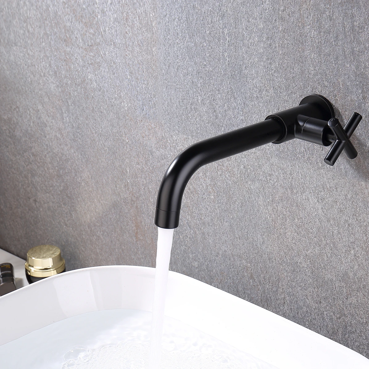 Wall Faucets Brass Bathroom Faucet Single Cold Water Tap Black Chrome Gold Basin Faucets Aliexpress