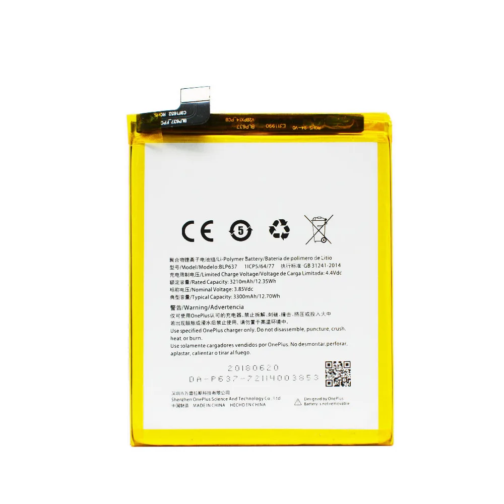 Новая батарея BLP637 для OnePlus 5 A5000 для OnePlus 5T A5010 1+ 5 1+ 5T 3210/3300mAh полная емкость Akku+ набор инструментов