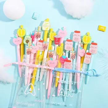 

Cartoon Cute Refill Gel Pen Black Ink Set 5pcs/8pcs School Student Kawaii 0.5mm Gel Pen Writting Stationery Supplies 2020 New