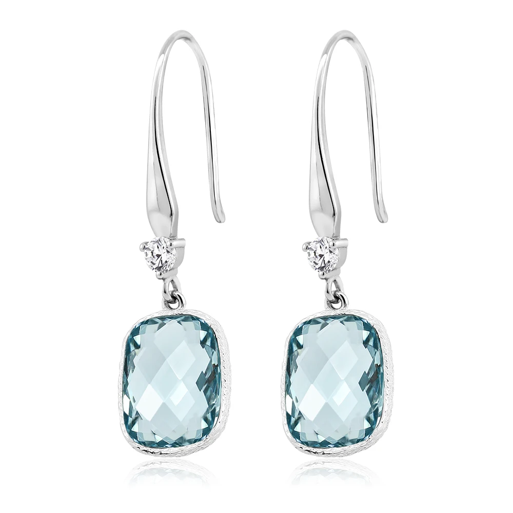 GemStoneKing Твердые 925 Strerling серебряные висячие серьги рождественские подарочные
