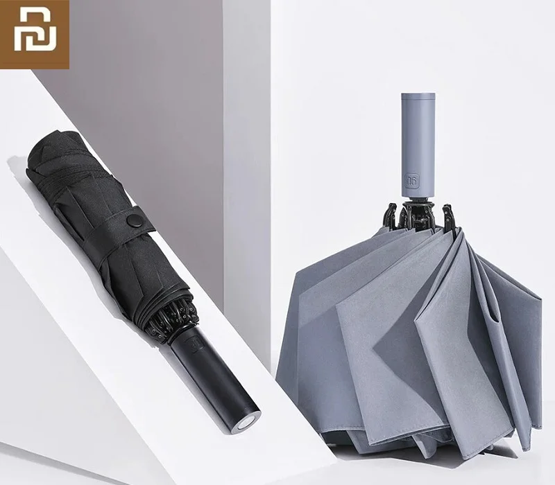 90Fun Automatic Folding Umbrella 8 Bone Female Male Led Luminous Windproof Resistant Umbrella UPF50+ Anti UV afbeelding