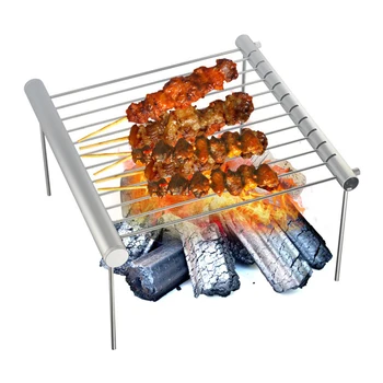 

Folding Campfire Grill Non-stick Detachable 304 Stainless Steel Grate Portable Camping Grill with Legs BBQ Tool with Storage Bag