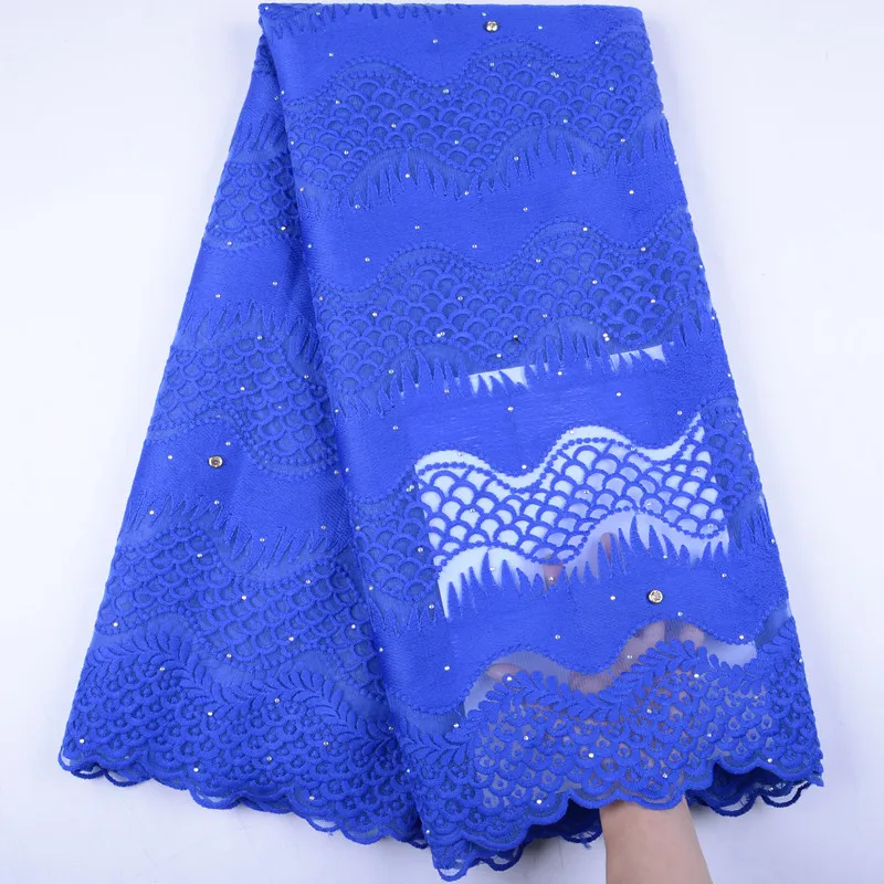 

Latest African Lace Fabric High Quality French Embroidery Tulle Lace Nigerian Lace with Stones Fabric For Wedding Party Dress
