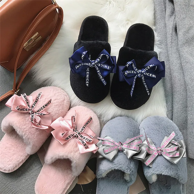 CXJYWMJL/женские домашние тапочки; зимняя теплая обувь; женские шлепанцы на низкой платформе без застежки; женские тапочки из искусственного меха; женская обувь с закрытым носком; 1011